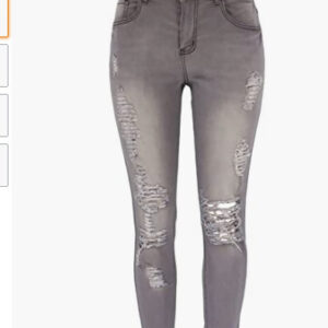 Women's High-waist Stretch Ripped Jeans