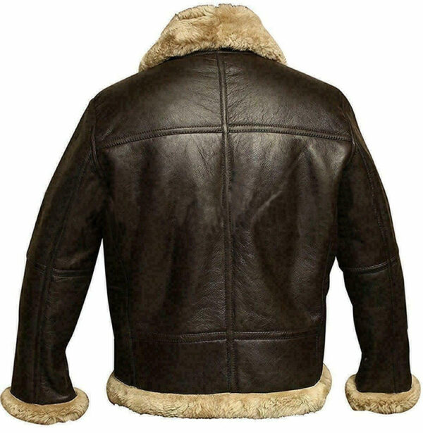 Men's Black Fur Lined Jacket, Buckled Belts & Zip Closure