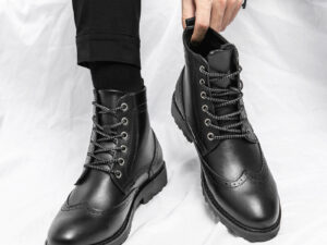 Men's High-top Leather Ankle Boots (max. size 46)