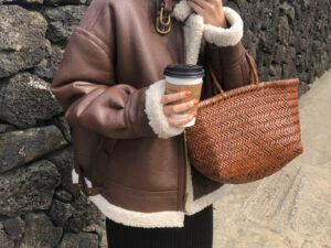 Women's Loose Fitting Fur lined PU Leather Jacket