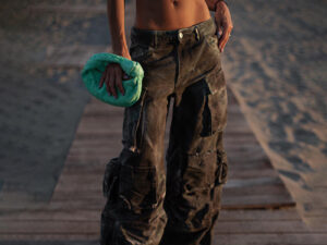 Women's Tie-dye Camouflage Multi-Pocket Cargo Pants - Risqué