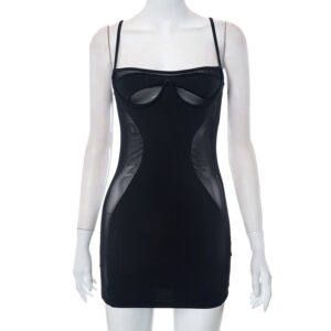 Women's Short Sleeveless Sheer Party Dress