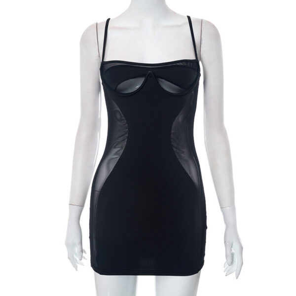 Women's Short Sleeveless Sheer Party Dress